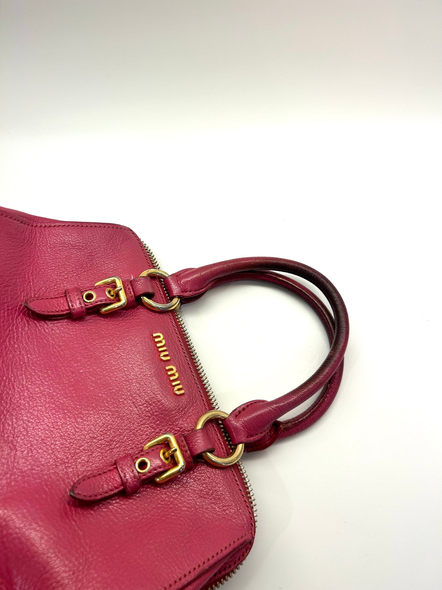 Miu Miu Madras Leather Pink Handbag