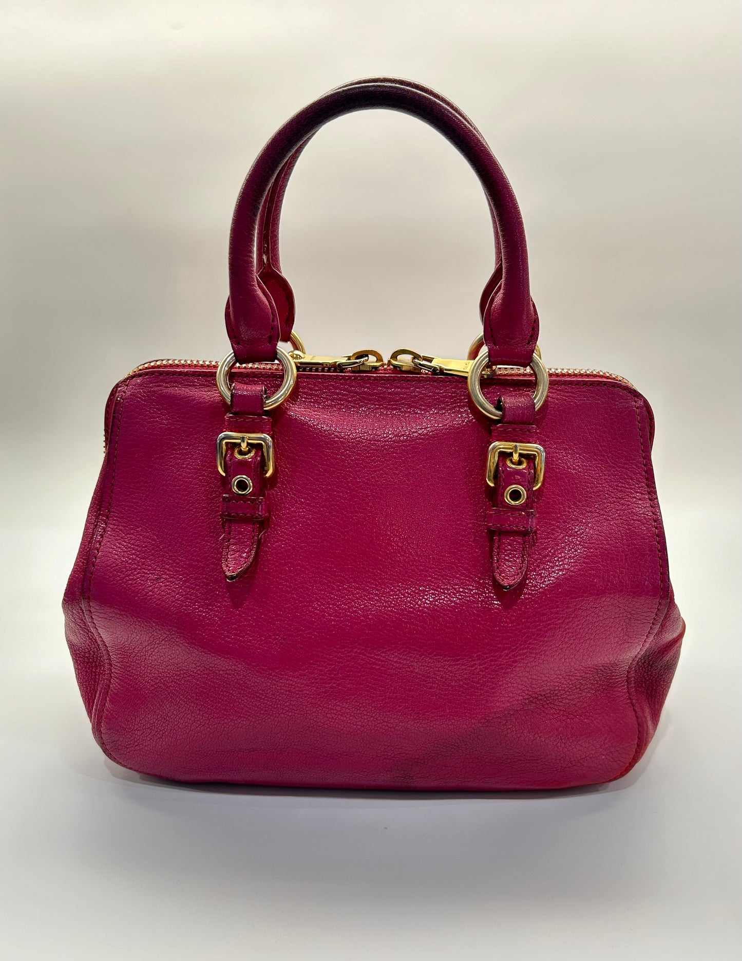 Miu Miu Madras Leather Pink Handbag